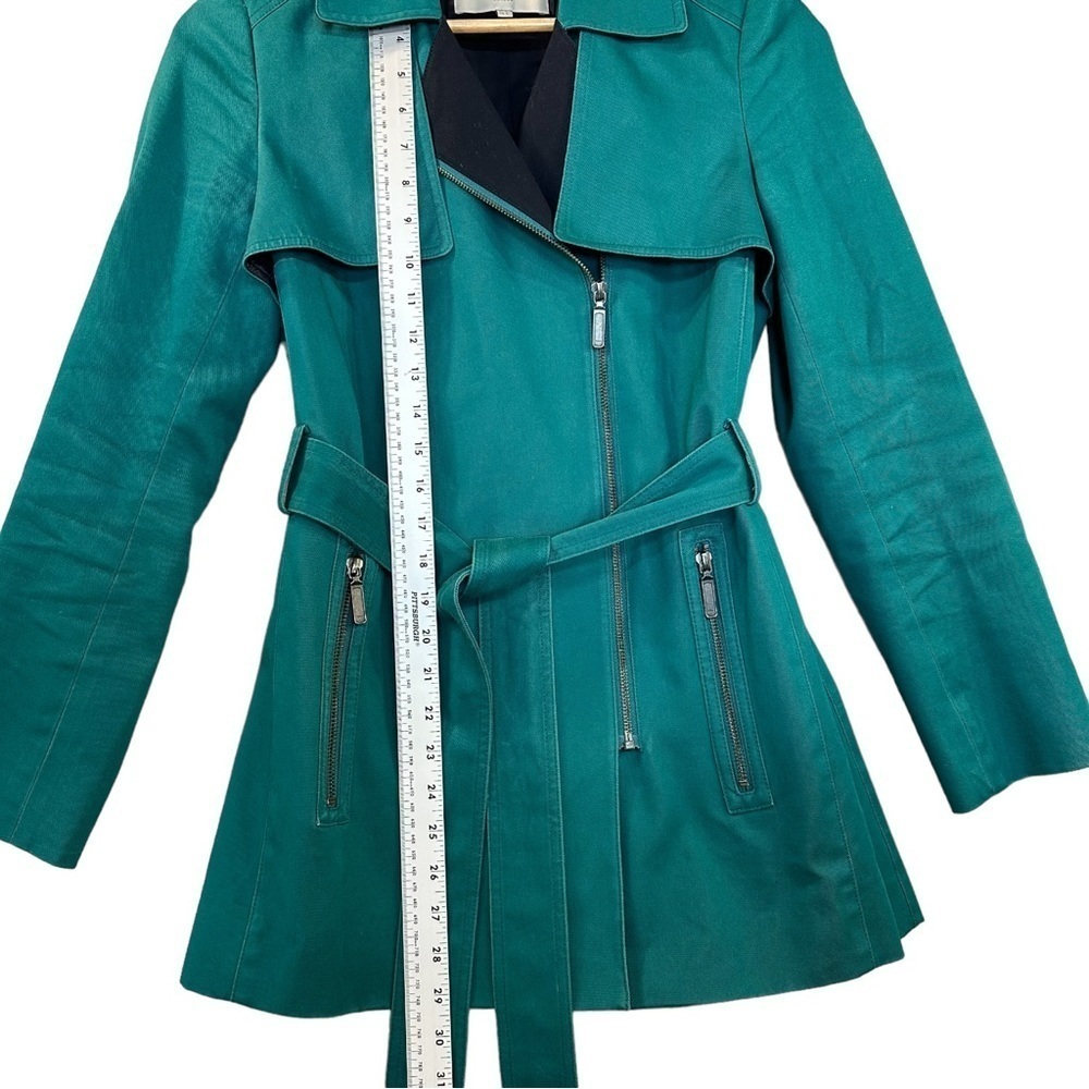 Hobbs London Belted Short Coat Green Womens Size 4 - Picture 5 of 8